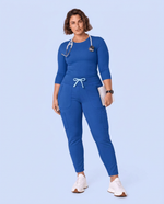 Curved High-Rise Scrub Legging Royal Blue
