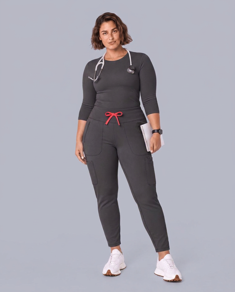 Curved High-Rise Scrub Legging Pewter