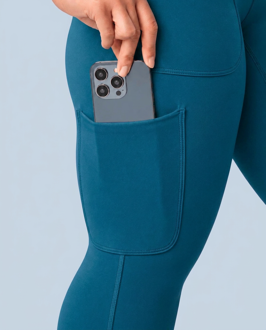 Curved High-Rise Scrub Legging Caribbean Blue