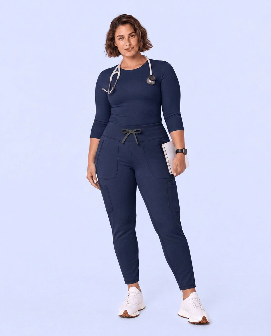 Curved High-Rise Scrub Legging Navy