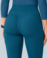 Curved High-Rise Scrub Legging Caribbean Blue
