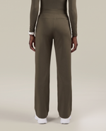 Pintuck High-Rise Straight-Leg Pant Olive