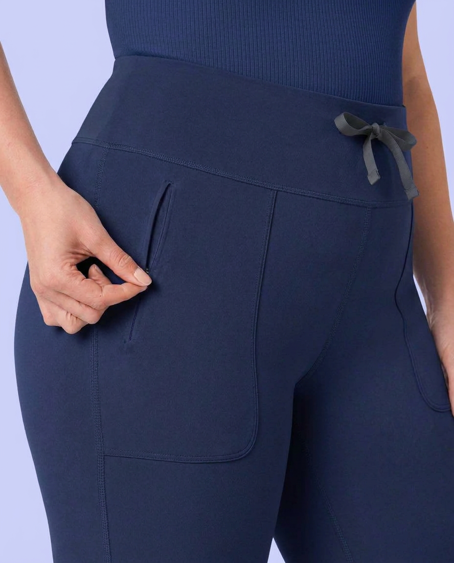 Curved High-Rise Flare Scrub Legging Navy