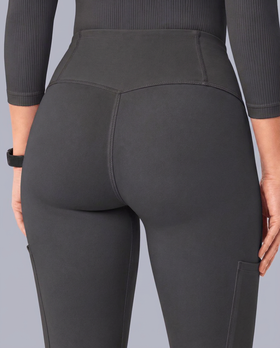 Curved High-Rise Scrub Legging Pewter