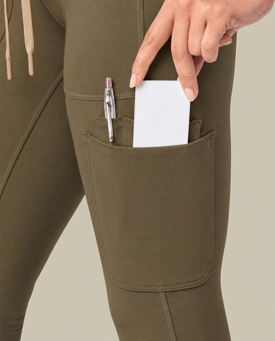 Curved High-Rise Scrub Legging Olive