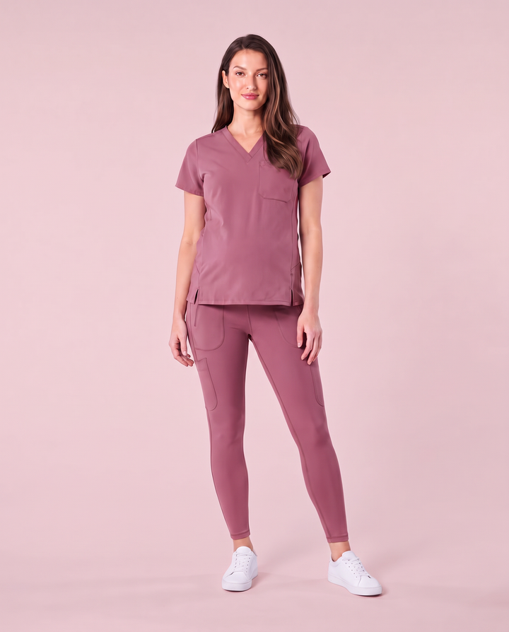Maternity Scrub Legging Mauve