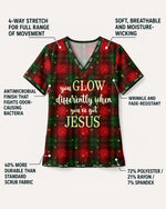 Personalized Name And Specialty You Glow Differently When You've Got Jesus Plaid Pattern Christmas Gift For Nurse Set