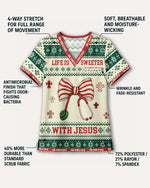 Personalized Job Title And Year Life Is Sweeter With Jesus Christian Christmas Gift For Nurse Top