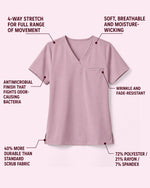 Men's One-Pocket V-neck Scrub Top Blossom