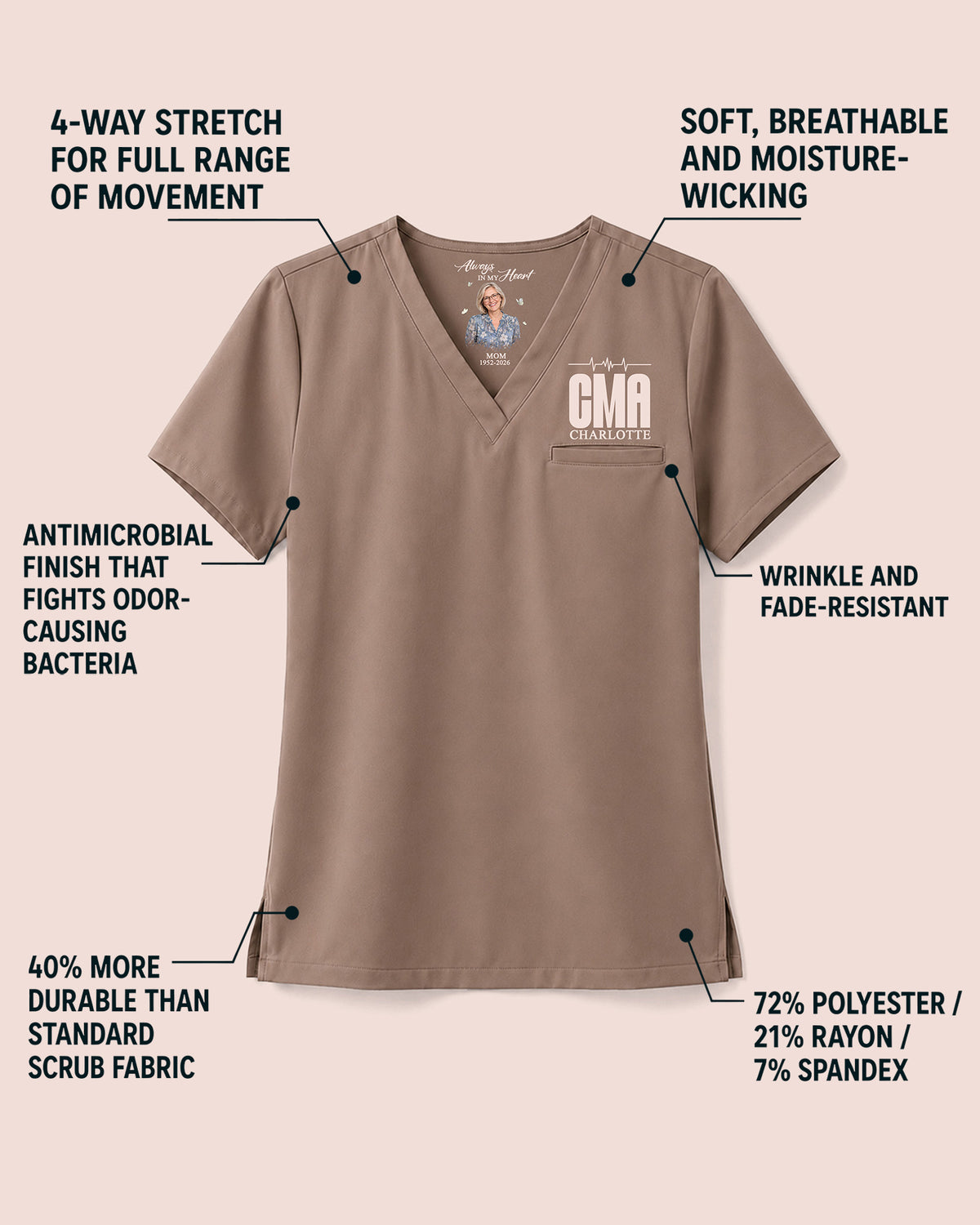 Personalized Name And Job Title Always In My Heart Memorial Hidden Message Gift For Nurse Top