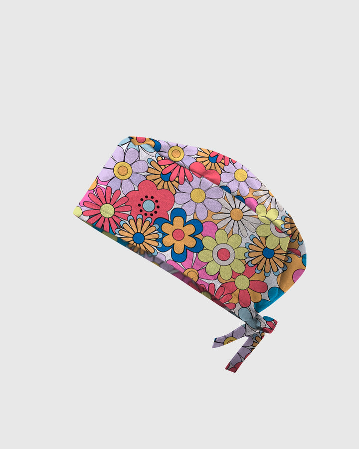 Playful Flower Power Scrub Cap