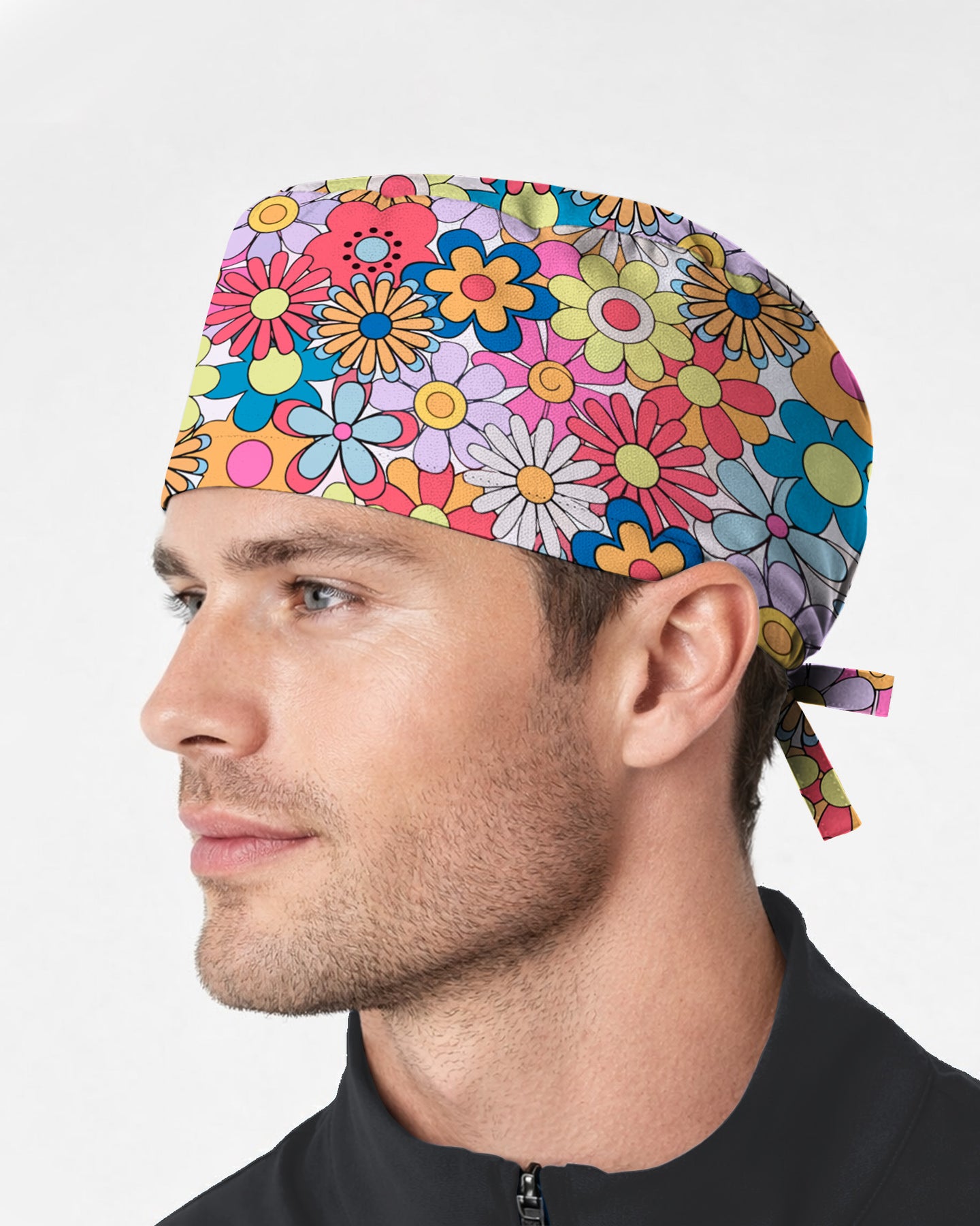 Playful Flower Power Scrub Cap