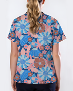 Warm Harvest Floral Women Scrub Top