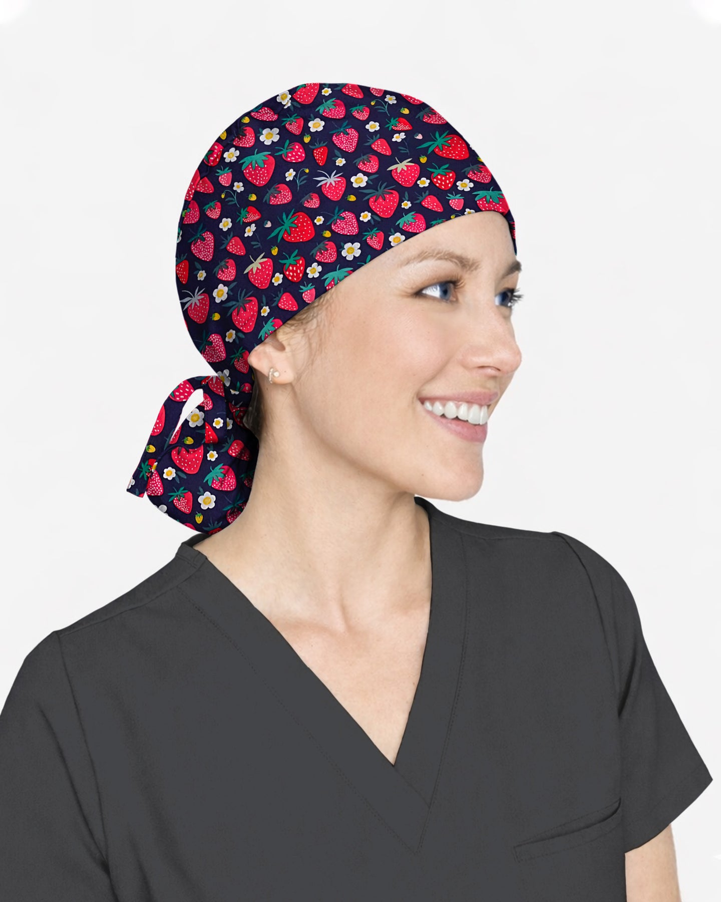 Summer Strawberry Harvest Scrub Cap