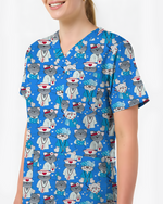Adorable Nurse Cats Women Scrub Top