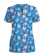 Adorable Nurse Cats Women Scrub Top
