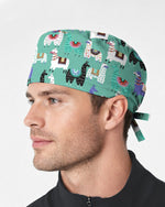 Whimsical Llama Friends Scrub Cap