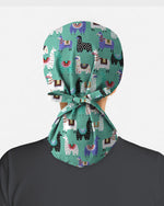 Whimsical Llama Friends Scrub Cap