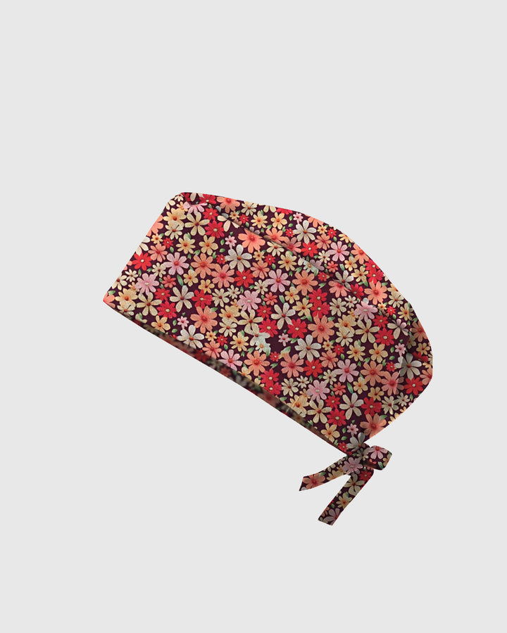 Autumn Meadow Floral Scrub Cap