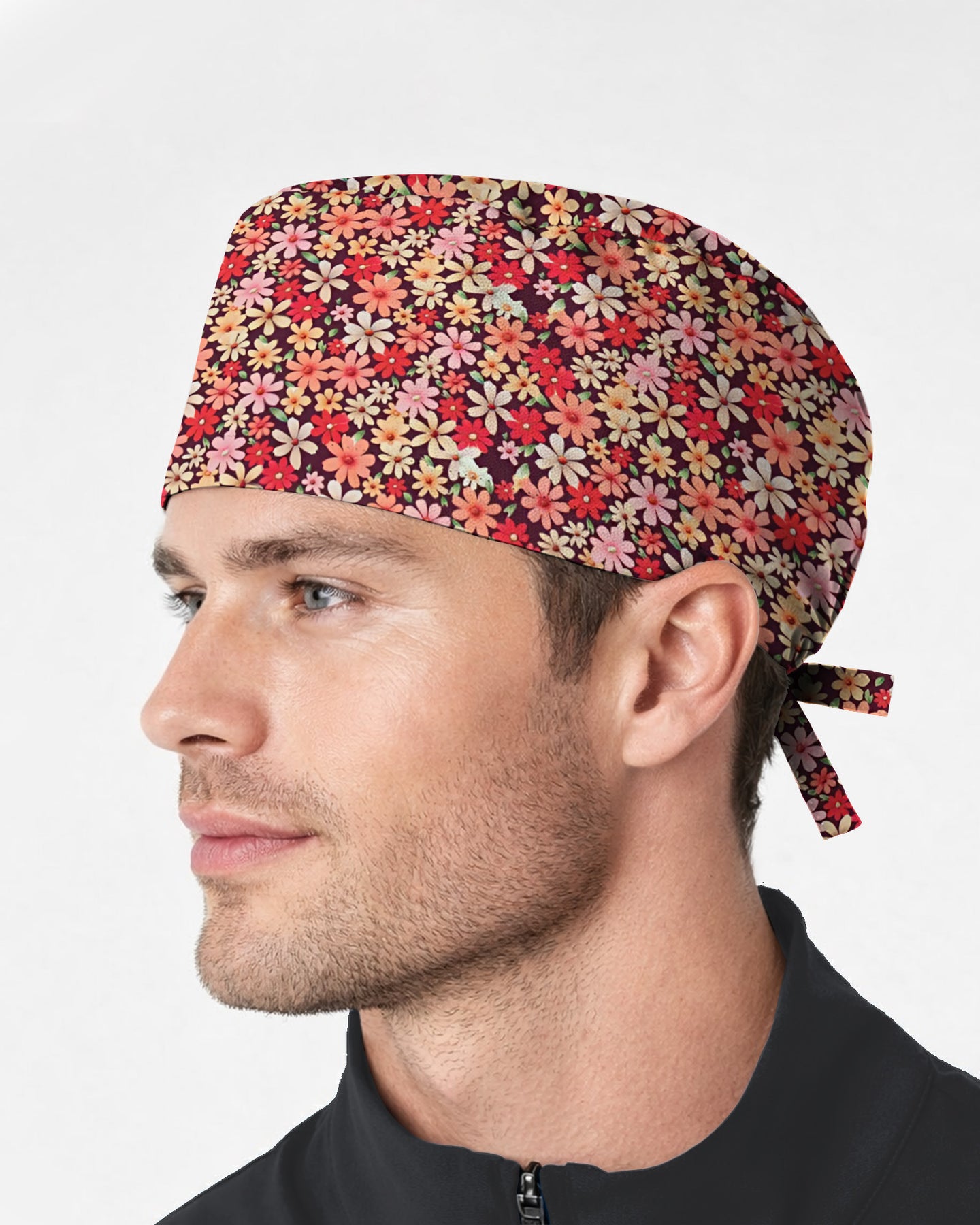 Autumn Meadow Floral Scrub Cap