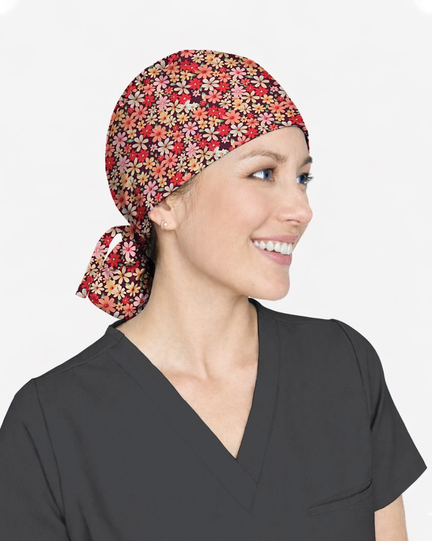 Autumn Meadow Floral Scrub Cap