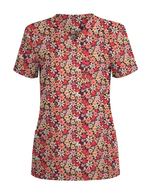 Autumn Meadow Floral Women Scrub Top