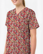 Autumn Meadow Floral Women Scrub Top