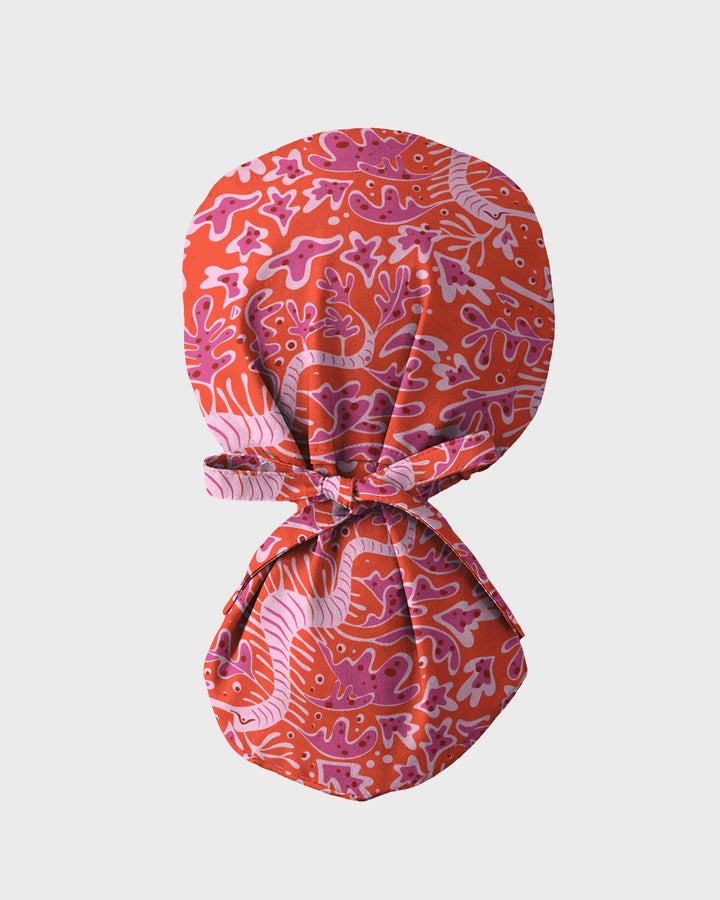 Pink Coral Garden Scrub Cap
