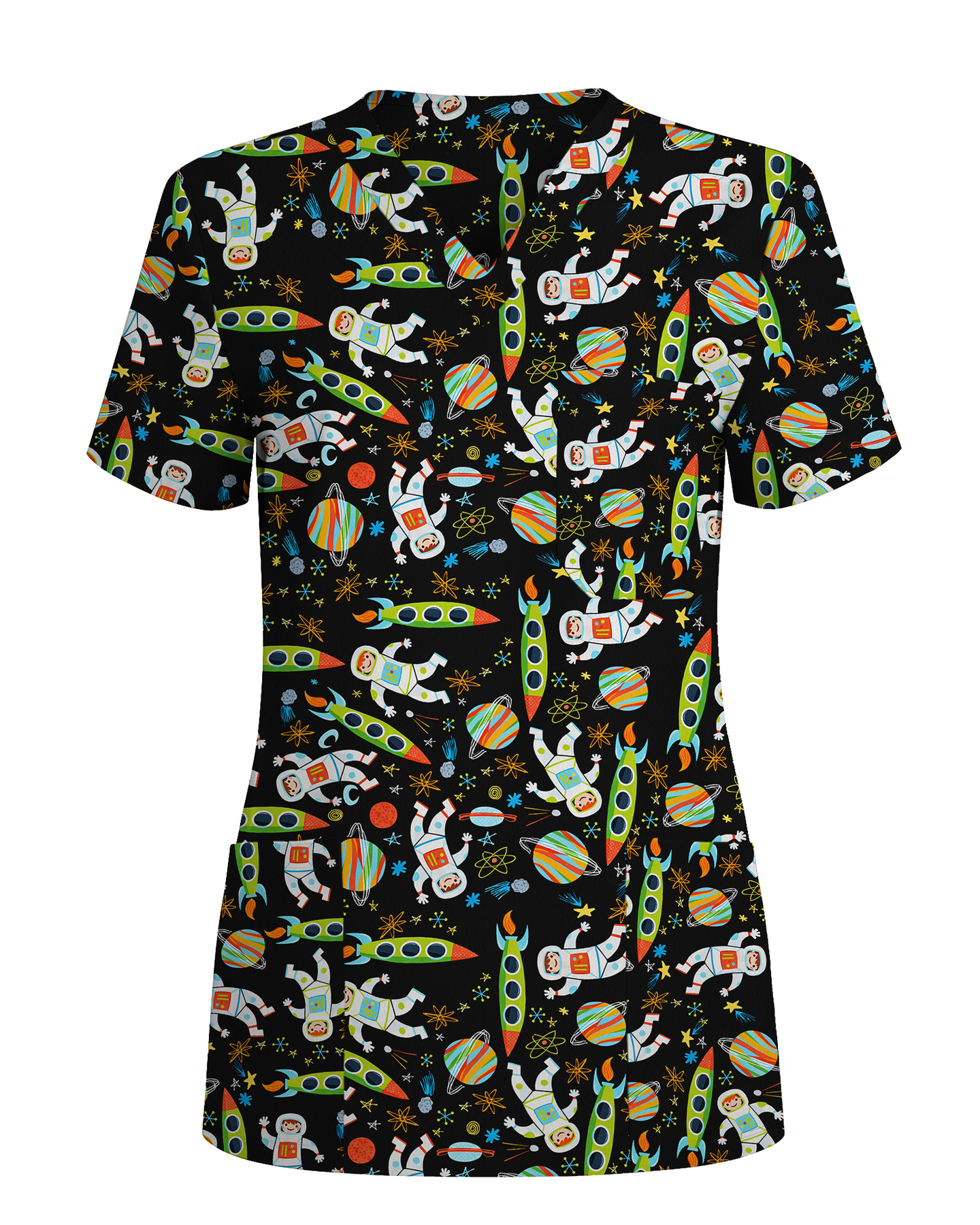 Astronaut Dreams Medical Women Scrub Top