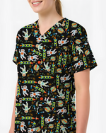 Astronaut Dreams Medical Women Scrub Top