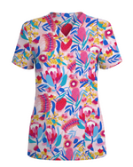 Pink Paradise Flora Women Scrub Top