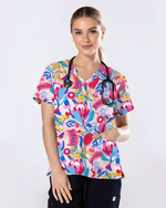 Pink Paradise Flora Women Scrub Top