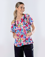 Pink Paradise Flora Women Scrub Top