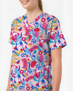 Pink Paradise Flora Women Scrub Top