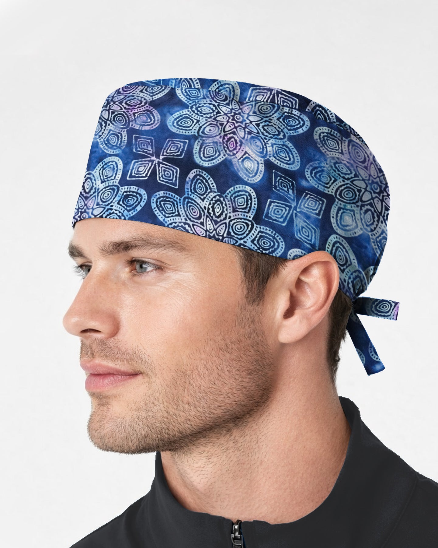 Serene Geometric Bloom Scrub Cap