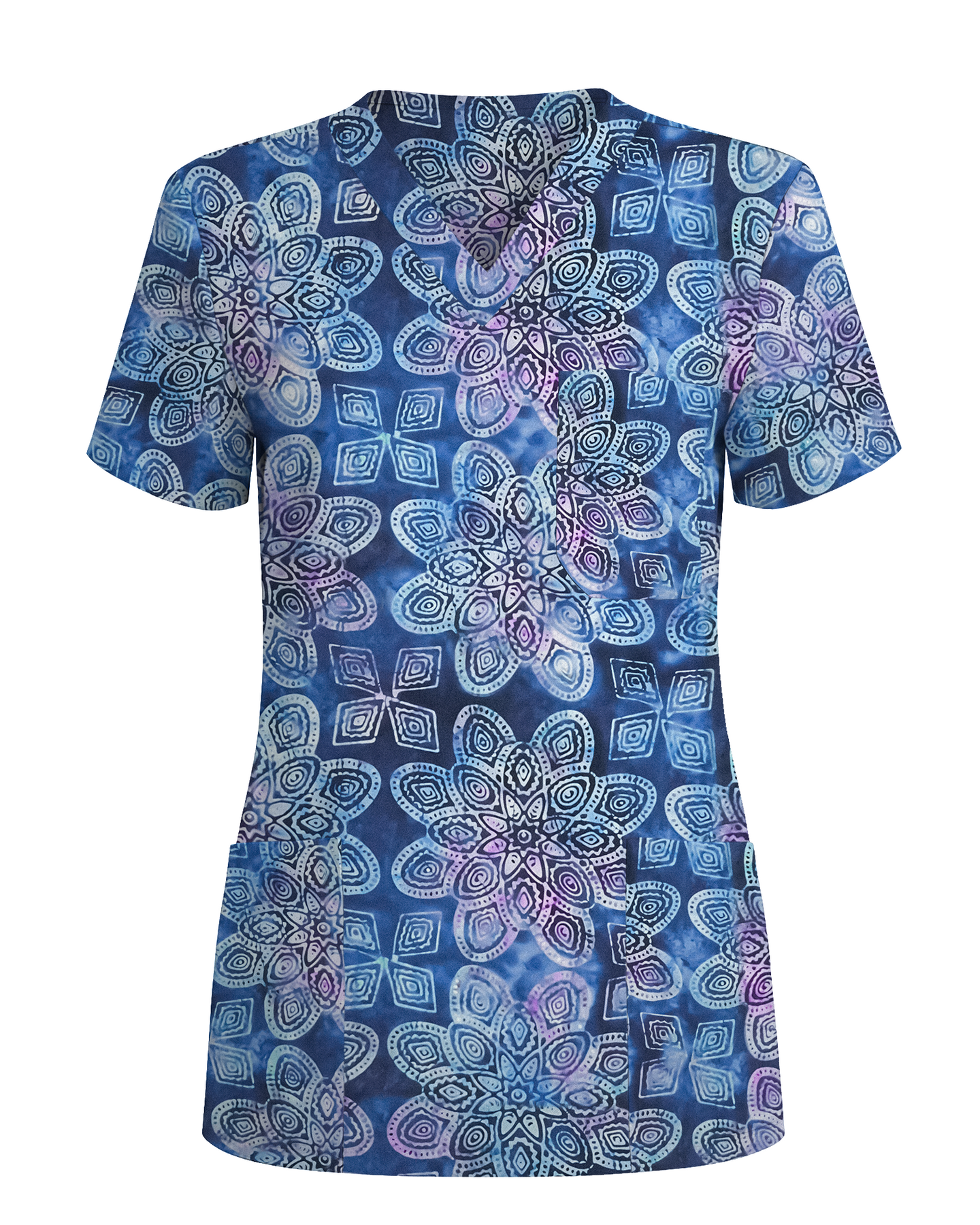 Serene Geometric Bloom Women Scrub Top