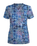Serene Geometric Bloom Women Scrub Top