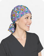 Playful Bunny Blossom Scrub Cap