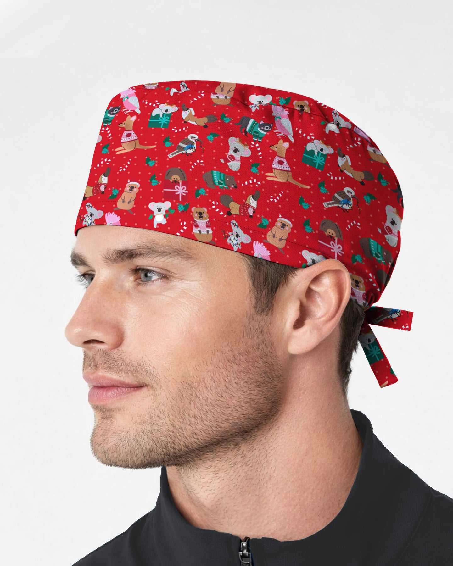 Christmas Cheer Animal Scrub Cap