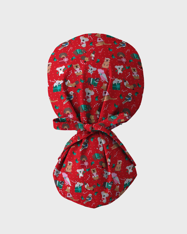 Christmas Cheer Animal Scrub Cap
