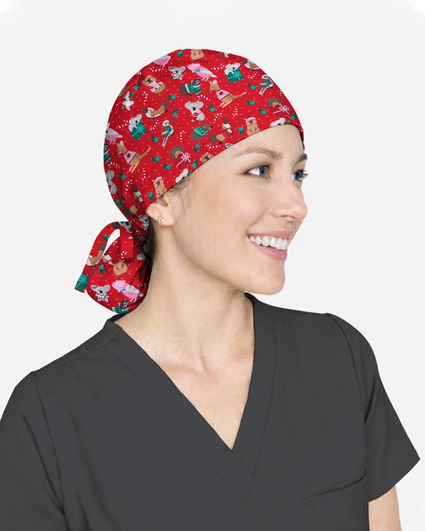 Christmas Cheer Animal Scrub Cap