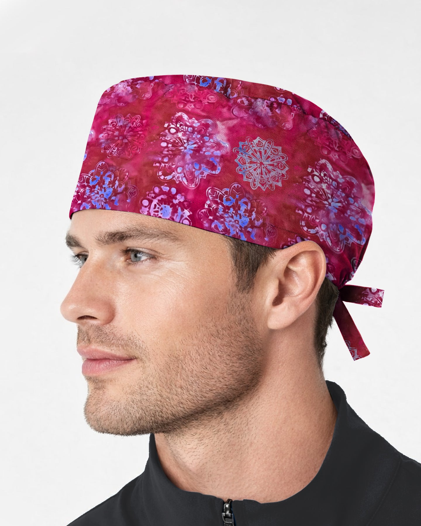 Rose Mandala Bloom Scrub Cap