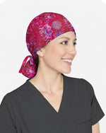 Rose Mandala Bloom Scrub Cap