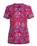 Rose Mandala Bloom Women Scrub Top