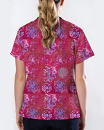 Rose Mandala Bloom Women Scrub Top