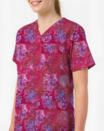Rose Mandala Bloom Women Scrub Top