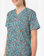 Festive Bushland Bloom Women Scrub Top