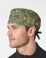 Bright Wildflower Meadow Scrub Cap