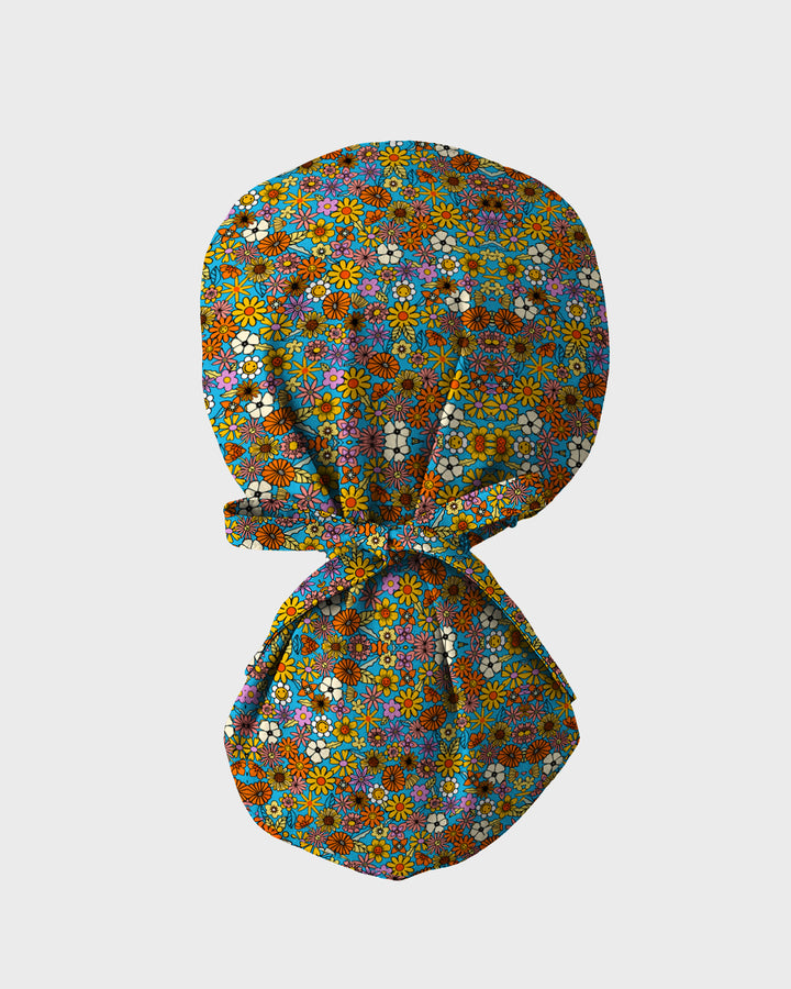 Bright Wildflower Meadow Scrub Cap