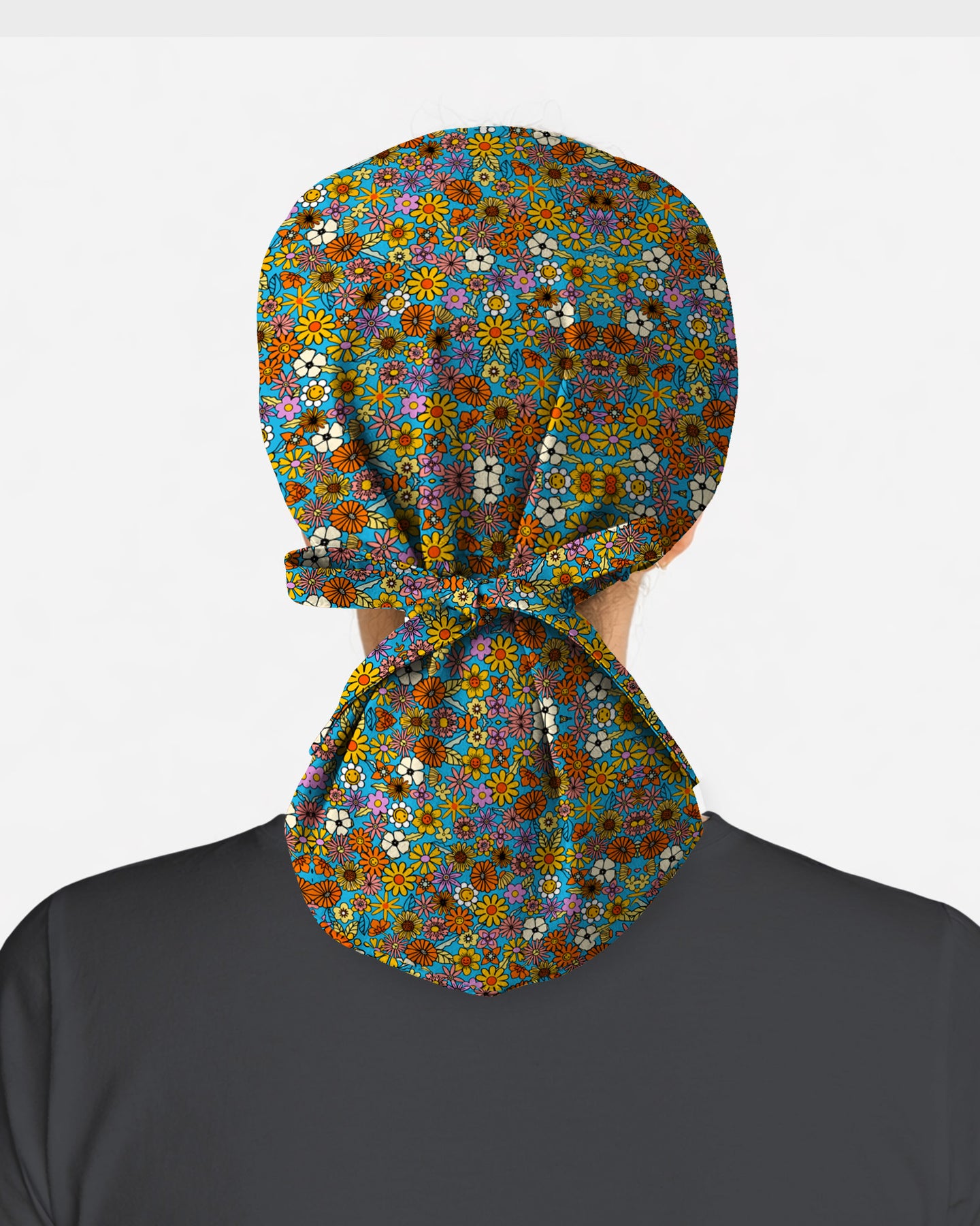 Bright Wildflower Meadow Scrub Cap